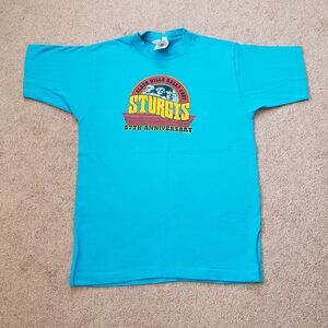 Vintage 1997 Sturgis Black Hills Rally T-shirt 57th anniversary Youth 14-16 Blue